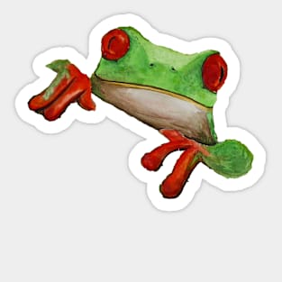 Green and red frog 2 Sticker